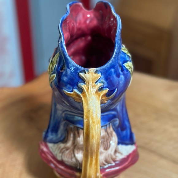 Antique French Majolica large Pitcher by Frie Onnaing Marienne Woman 1870-1900 - Picture 2 of 6